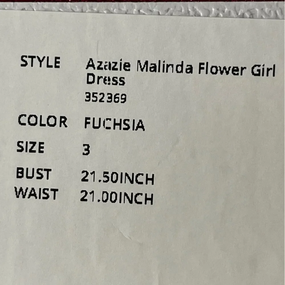 Azazie Girl's Princess Ball Gown Matte Satin & Tulle Dress Party Fuchsia Size 3